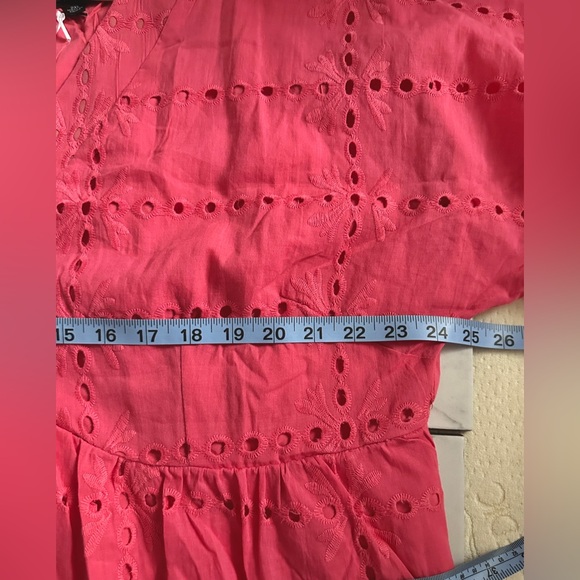 💖Davi & Dani Bright Pink Eyelet Babydoll Style Dress, Fully Lined- size 2XL - Picture 9 of 11